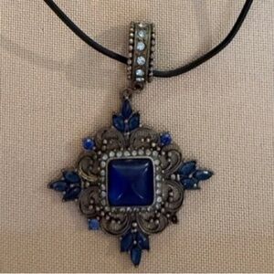 Blue and Silver Pendant Necklace